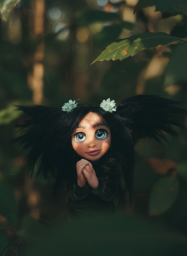 Abril, Guardiana Pixie de Espiritualidad, hecha a mano por Duendes del Uruguay