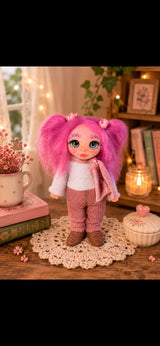 Avenya Pixie artesanal en un entorno floral cálido de tonos rosados