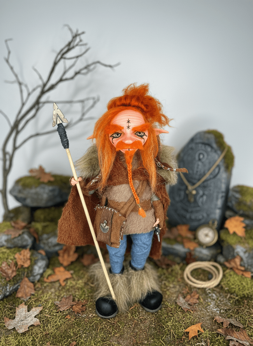 Erik — figura artesanal de guardián de la protección, hecha por Duendes del Uruguay, vista 2
